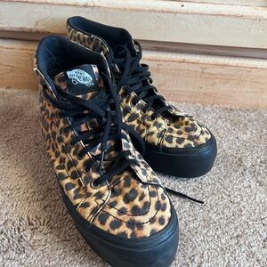 Vans Leopard Print High-Top Sneakers